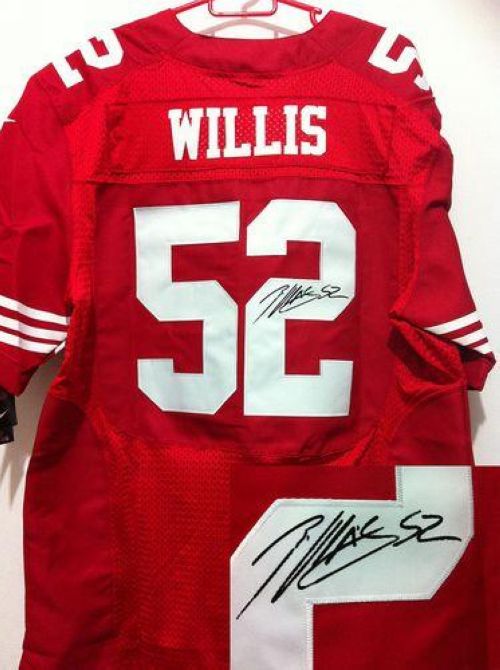 Nike 49ers #52 Patrick Willis Red Team Color Men's Stitched NFL Elite Autographed Jersey Nike 49ers #52 Patrick Willis Red Team Color Men's Stitched NFL Elite Autographed Jersey
