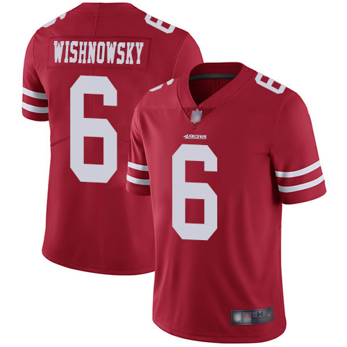 Nike 49ers #6 Mitch Wishnowsky Red Team Color Men's Stitched NFL Vapor Untouchable Limited Jersey Nike 49ers #6 Mitch Wishnowsky Red Team Color Men's Stitched NFL Vapor Untouchable Limited Jersey