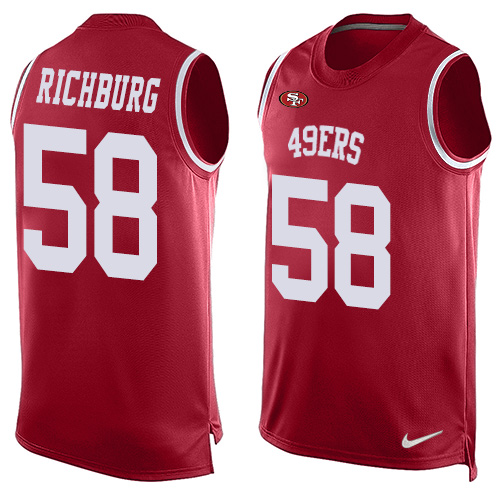 Nike 49ers #58 Weston Richburg Red Team Color Men's Stitched NFL Limited Tank Top Jersey Nike 49ers #58 Weston Richburg Red Team Color Men's Stitched NFL Limited Tank Top Jersey