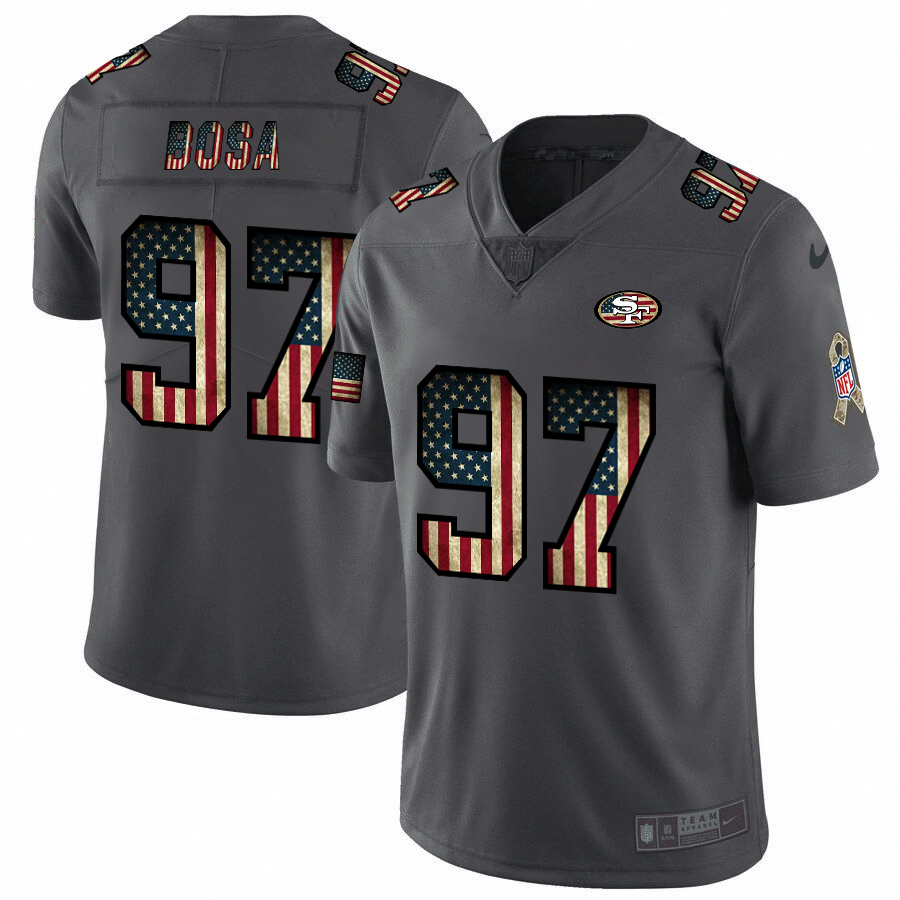 San Francisco 49ers #97 Nick Bosa Nike 2018 Salute to Service Retro USA Flag Limited NFL Jersey San Francisco 49ers #97 Nick Bosa Nike 2018 Salute to Service Retro USA Flag Limited NFL Jersey