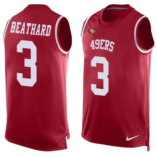 Nike 49ers #3 C.J. Beathard Red Team Color Men's Stitched NFL Limited Tank Top Jersey Nike 49ers #3 C.J. Beathard Red Team Color Men's Stitched NFL Limited Tank Top Jersey