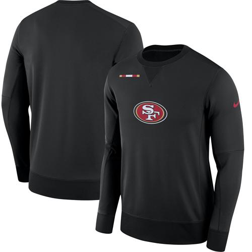 Men's San Francisco 49ers Nike Black Sideline Team Logo Performance Sweatshirt Men's San Francisco 49ers Nike Black Sideline Team Logo Performance Sweatshirt