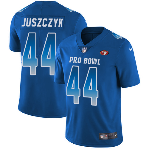 Nike 49ers #44 Kyle Juszczyk Royal Men's Stitched NFL Limited NFC 2019 Pro Bowl Jersey Nike 49ers #44 Kyle Juszczyk Royal Men's Stitched NFL Limited NFC 2019 Pro Bowl Jersey