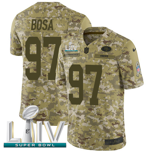 Nike 49ers #97 Nick Bosa Camo Super Bowl LIV 2020 Men's Stitched NFL Limited 2018 Salute To Service Jersey Nike 49ers #97 Nick Bosa Camo Super Bowl LIV 2020 Men's Stitched NFL Limited 2018 Salute To Service Jersey