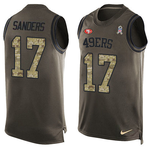 Nike 49ers #17 Emmanuel Sanders Green Men's Stitched NFL Limited Salute To Service Tank Top Jersey Nike 49ers #17 Emmanuel Sanders Green Men's Stitched NFL Limited Salute To Service Tank Top Jersey