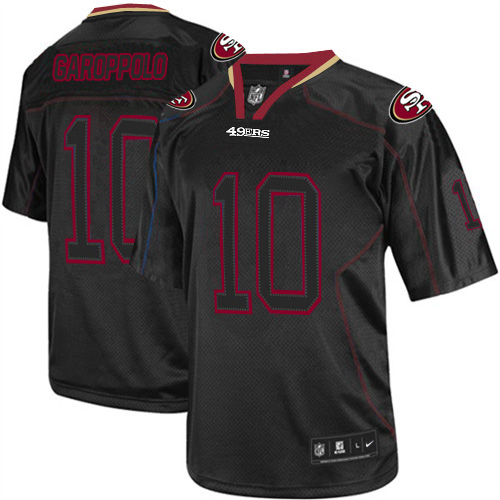 Nike 49ers #10 Jimmy Garoppolo Lights Out Black Men's Stitched NFL Elite Jersey Nike 49ers #10 Jimmy Garoppolo Lights Out Black Men's Stitched NFL Elite Jersey