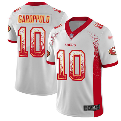 Nike 49ers #10 Jimmy Garoppolo White Men's Stitched NFL Limited Rush Drift Fashion Jersey Nike 49ers #10 Jimmy Garoppolo White Men's Stitched NFL Limited Rush Drift Fashion Jersey
