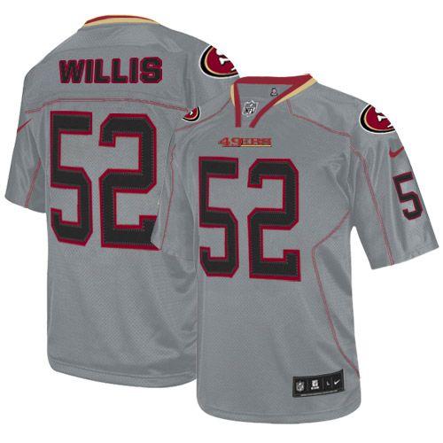 Nike 49ers #52 Patrick Willis Lights Out Grey Men's Stitched NFL Elite Jersey Nike 49ers #52 Patrick Willis Lights Out Grey Men's Stitched NFL Elite Jersey