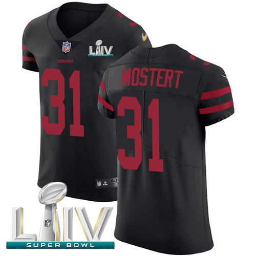 Nike 49ers #31 Raheem Mostert Black Super Bowl LIV 2020 Alternate Men's Stitched NFL New Elite Jersey Nike 49ers #31 Raheem Mostert Black Super Bowl LIV 2020 Alternate Men's Stitched NFL New Elite Jersey