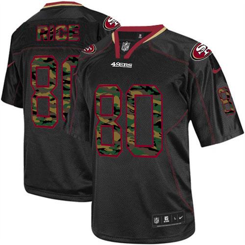 Nike 49ers #80 Jerry Rice Black Men's Stitched NFL Elite Camo Fashion Jersey Nike 49ers #80 Jerry Rice Black Men's Stitched NFL Elite Camo Fashion Jersey