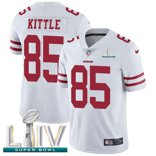 Nike 49ers #85 George Kittle White Super Bowl LIV 2020 Men's Stitched NFL Vapor Untouchable Limited Jersey Nike 49ers #85 George Kittle White Super Bowl LIV 2020 Men's Stitched NFL Vapor Untouchable Limited Jersey