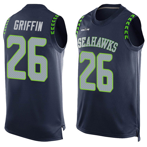 Nike Seahawks #26 Shaquem Griffin Steel Blue Team Color Men's Stitched NFL Limited Tank Top Jersey Nike Seahawks #26 Shaquem Griffin Steel Blue Team Color Men's Stitched NFL Limited Tank Top Jersey