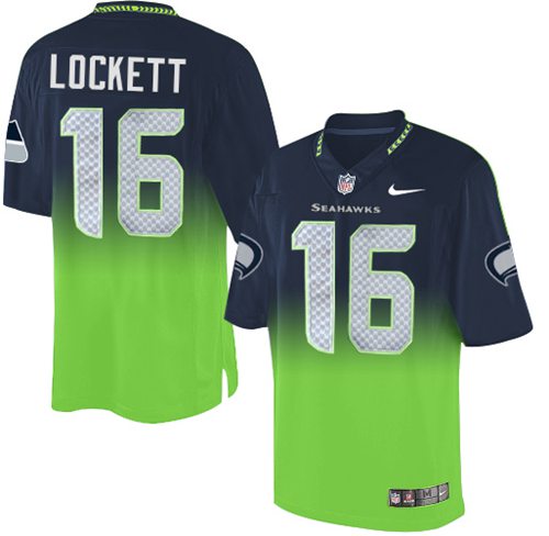 Nike Seahawks #16 Tyler Lockett Steel Blue/Green Men's Stitched NFL Elite Fadeaway Fashion Jersey Nike Seahawks #16 Tyler Lockett Steel Blue/Green Men's Stitched NFL Elite Fadeaway Fashion Jersey