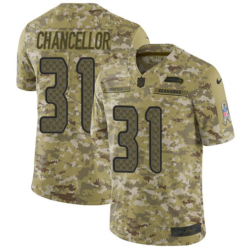 Nike Seahawks #31 Kam Chancellor Camo Men's Stitched NFL Limited 2018 Salute To Service Jersey Nike Seahawks #31 Kam Chancellor Camo Men's Stitched NFL Limited 2018 Salute To Service Jersey