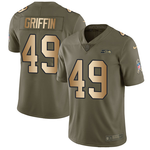 Nike Seahawks #49 Shaquem Griffin Olive/Gold Men's Stitched NFL Limited 2017 Salute To Service Jersey Nike Seahawks #49 Shaquem Griffin Olive/Gold Men's Stitched NFL Limited 2017 Salute To Service Jersey