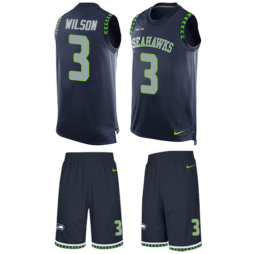 Nike Seahawks #3 Russell Wilson Steel Blue Team Color Men's Stitched NFL Limited Tank Top Suit Jersey Nike Seahawks #3 Russell Wilson Steel Blue Team Color Men's Stitched NFL Limited Tank Top Suit Jersey