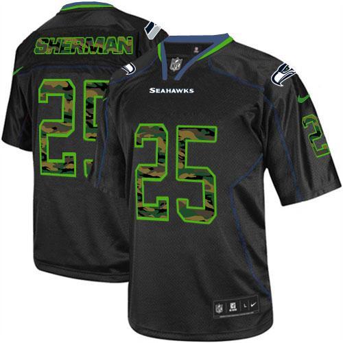 Nike Seahawks #25 Richard Sherman Black Men's Stitched NFL Elite Camo Fashion Jersey Nike Seahawks #25 Richard Sherman Black Men's Stitched NFL Elite Camo Fashion Jersey