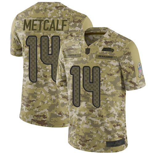 Nike Seahawks #14 D.K. Metcalf Camo Men's Stitched NFL Limited 2018 Salute To Service Jersey Nike Seahawks #14 D.K. Metcalf Camo Men's Stitched NFL Limited 2018 Salute To Service Jersey