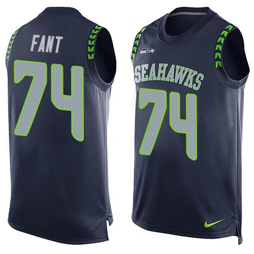 Nike Seahawks #74 George Fant Steel Blue Team Color Men's Stitched NFL Limited Tank Top Jersey Nike Seahawks #74 George Fant Steel Blue Team Color Men's Stitched NFL Limited Tank Top Jersey