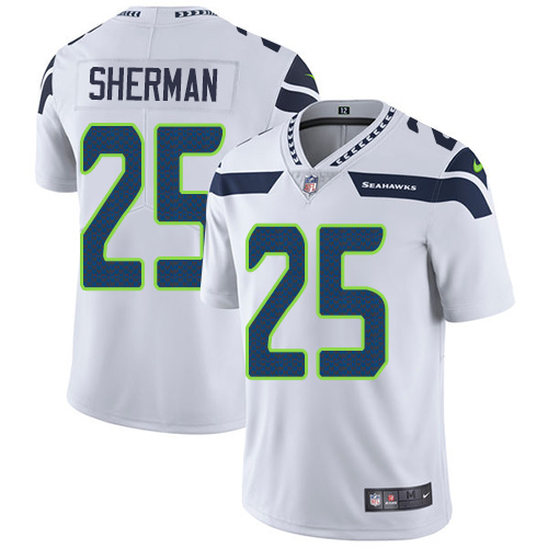 Nike Seahawks #25 Richard Sherman White Men's Stitched NFL Vapor Untouchable Limited Jersey Nike Seahawks #25 Richard Sherman White Men's Stitched NFL Vapor Untouchable Limited Jersey