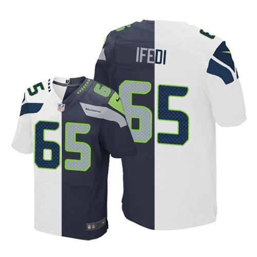 Nike Seahawks #65 Germain Ifedi White/Steel Blue Men's Stitched NFL Elite Split Jersey Nike Seahawks #65 Germain Ifedi White/Steel Blue Men's Stitched NFL Elite Split Jersey