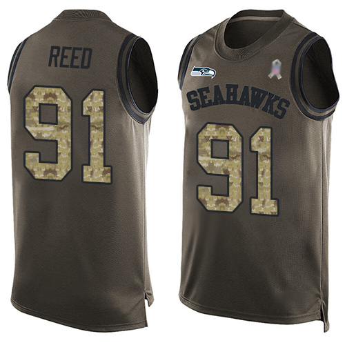 Nike Seahawks #91 Jarran Reed Green Men's Stitched NFL Limited Salute To Service Tank Top Jersey Nike Seahawks #91 Jarran Reed Green Men's Stitched NFL Limited Salute To Service Tank Top Jersey