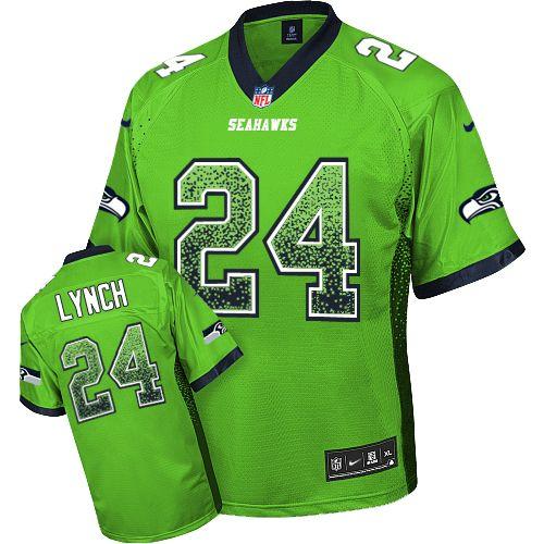 Nike Seahawks #24 Marshawn Lynch Green Men's Stitched NFL Elite Drift Fashion Jersey Nike Seahawks #24 Marshawn Lynch Green Men's Stitched NFL Elite Drift Fashion Jersey
