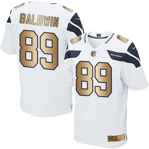 Nike Seahawks #89 Doug Baldwin White Men's Stitched NFL Elite Gold Jersey Nike Seahawks #89 Doug Baldwin White Men's Stitched NFL Elite Gold Jersey