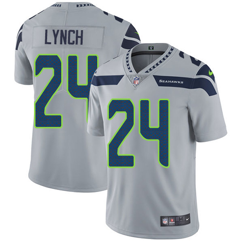 Nike Seahawks #24 Marshawn Lynch Grey Alternate Men's Stitched NFL Vapor Untouchable Limited Jersey Nike Seahawks #24 Marshawn Lynch Grey Alternate Men's Stitched NFL Vapor Untouchable Limited Jersey