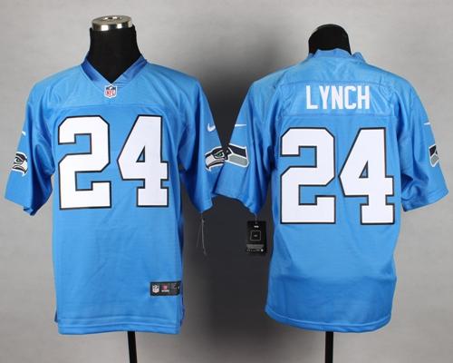 Nike Seahawks #24 Marshawn Lynch Light Blue Men's Stitched NFL Elite Jersey Nike Seahawks #24 Marshawn Lynch Light Blue Men's Stitched NFL Elite Jersey