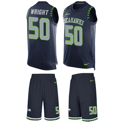 Nike Seahawks #50 K.J. Wright Steel Blue Team Color Men's Stitched NFL Limited Tank Top Suit Jersey Nike Seahawks #50 K.J. Wright Steel Blue Team Color Men's Stitched NFL Limited Tank Top Suit Jersey
