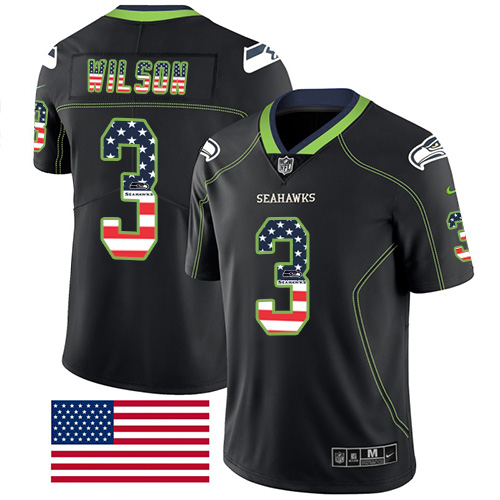Nike Seahawks #3 Russell Wilson Black Men's Stitched NFL Limited Rush USA Flag Jersey Nike Seahawks #3 Russell Wilson Black Men's Stitched NFL Limited Rush USA Flag Jersey