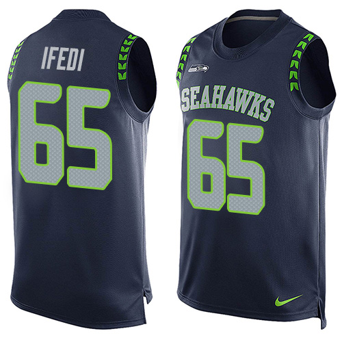 Nike Seahawks #65 Germain Ifedi Steel Blue Team Color Men's Stitched NFL Limited Tank Top Jersey Nike Seahawks #65 Germain Ifedi Steel Blue Team Color Men's Stitched NFL Limited Tank Top Jersey