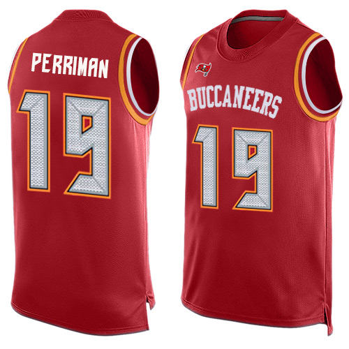 Nike Buccaneers #19 Breshad Perriman Red Team Color Men's Stitched NFL Limited Tank Top Jersey Nike Buccaneers #19 Breshad Perriman Red Team Color Men's Stitched NFL Limited Tank Top Jersey