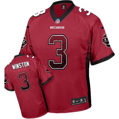 Nike Buccaneers #3 Jameis Winston Red Team Color Men's Stitched NFL Elite Drift Fashion Jersey Nike Buccaneers #3 Jameis Winston Red Team Color Men's Stitched NFL Elite Drift Fashion Jersey