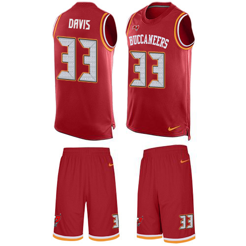 Nike Buccaneers #33 Carlton Davis III Red Team Color Men's Stitched NFL Limited Tank Top Suit Jersey Nike Buccaneers #33 Carlton Davis III Red Team Color Men's Stitched NFL Limited Tank Top Suit Jersey