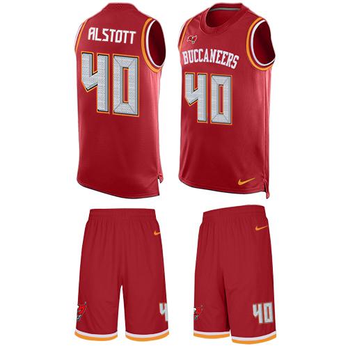 Nike Buccaneers #40 Mike Alstott Red Team Color Men's Stitched NFL Limited Tank Top Suit Jersey Nike Buccaneers #40 Mike Alstott Red Team Color Men's Stitched NFL Limited Tank Top Suit Jersey