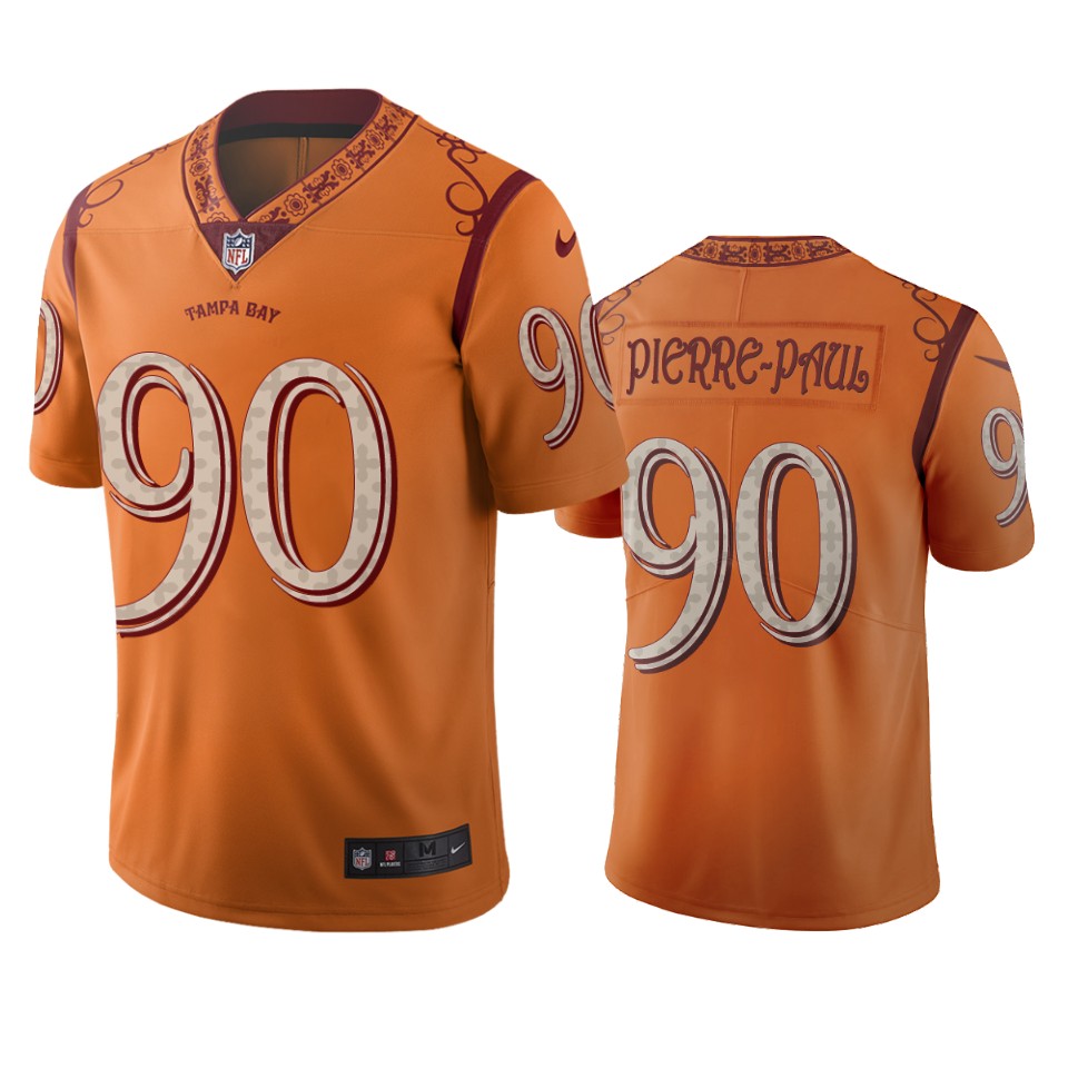 Tampa Bay Buccaneers #90 Jason Pierre-Paul Orange Vapor Limited City Edition Jersey Tampa Bay Buccaneers #90 Jason Pierre-Paul Orange Vapor Limited City Edition Jersey