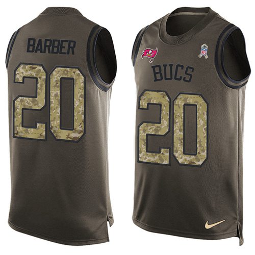 Nike Buccaneers #20 Ronde Barber Green Men's Stitched NFL Limited Salute To Service Tank Top Jersey Nike Buccaneers #20 Ronde Barber Green Men's Stitched NFL Limited Salute To Service Tank Top Jersey