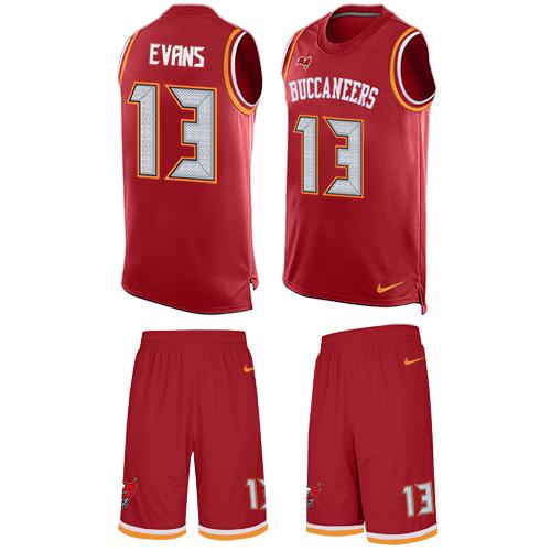 Nike Buccaneers #13 Mike Evans Red Team Color Men's Stitched NFL Limited Tank Top Suit Jersey Nike Buccaneers #13 Mike Evans Red Team Color Men's Stitched NFL Limited Tank Top Suit Jersey