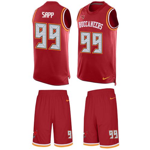 Nike Buccaneers #99 Warren Sapp Red Team Color Men's Stitched NFL Limited Tank Top Suit Jersey Nike Buccaneers #99 Warren Sapp Red Team Color Men's Stitched NFL Limited Tank Top Suit Jersey