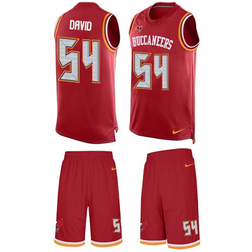 Nike Buccaneers #54 Lavonte David Red Team Color Men's Stitched NFL Limited Tank Top Suit Jersey Nike Buccaneers #54 Lavonte David Red Team Color Men's Stitched NFL Limited Tank Top Suit Jersey