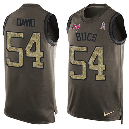 Nike Buccaneers #54 Lavonte David Green Men's Stitched NFL Limited Salute To Service Tank Top Jersey Nike Buccaneers #54 Lavonte David Green Men's Stitched NFL Limited Salute To Service Tank Top Jersey