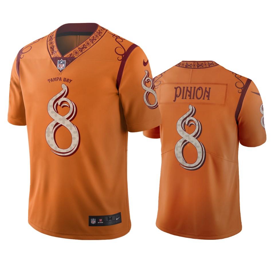 Tampa Bay Buccaneers #8 Bradley Pinion Orange Vapor Limited City Edition Jersey