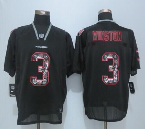 Nike Buccaneers #3 Jameis Winston New Lights Out Black Men's Stitched NFL Elite Jersey Nike Buccaneers #3 Jameis Winston New Lights Out Black Men's Stitched NFL Elite Jersey