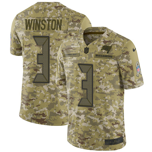Nike Buccaneers #3 Jameis Winston Camo Men's Stitched NFL Limited 2018 Salute To Service Jersey Nike Buccaneers #3 Jameis Winston Camo Men's Stitched NFL Limited 2018 Salute To Service Jersey
