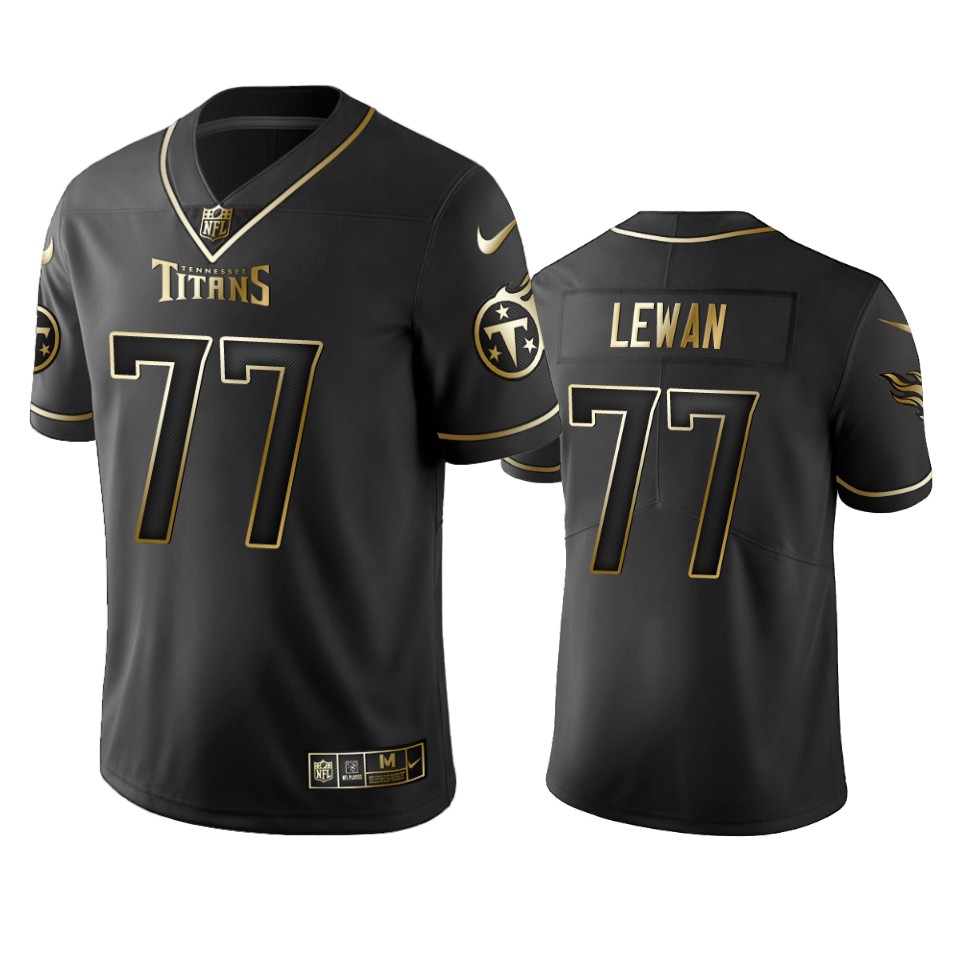 Titans #77 Taylor Lewan Men's Stitched NFL Vapor Untouchable Limited Black Golden Jersey Titans #77 Taylor Lewan Men's Stitched NFL Vapor Untouchable Limited Black Golden Jersey