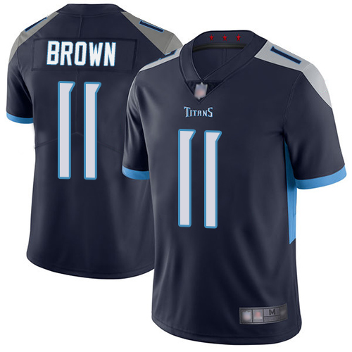 Nike Titans #11 A.J. Brown Navy Blue Team Color Men's Stitched NFL Vapor Untouchable Limited Jersey Nike Titans #11 A.J. Brown Navy Blue Team Color Men's Stitched NFL Vapor Untouchable Limited Jersey