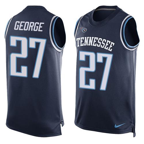 Nike Titans #27 Eddie George Navy Blue Team Color Men's Stitched NFL Limited Tank Top Jersey Nike Titans #27 Eddie George Navy Blue Team Color Men's Stitched NFL Limited Tank Top Jersey