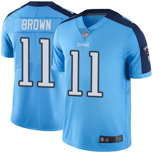 Nike Titans #11 A.J. Brown Light Blue Men's Stitched NFL Limited Rush Jersey Nike Titans #11 A.J. Brown Light Blue Men's Stitched NFL Limited Rush Jersey